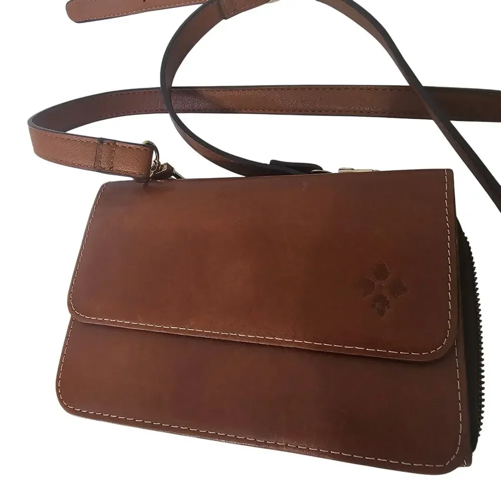Patricia Nash Crossbody Purse  Brown  Leather Ajustable Strap *Read